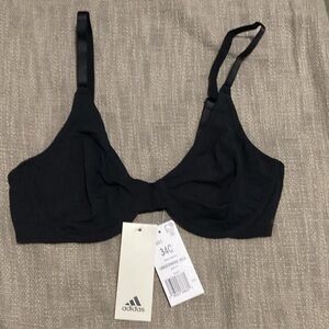 NWT Adidas Women's Underwire No Padding Black Bra -34C